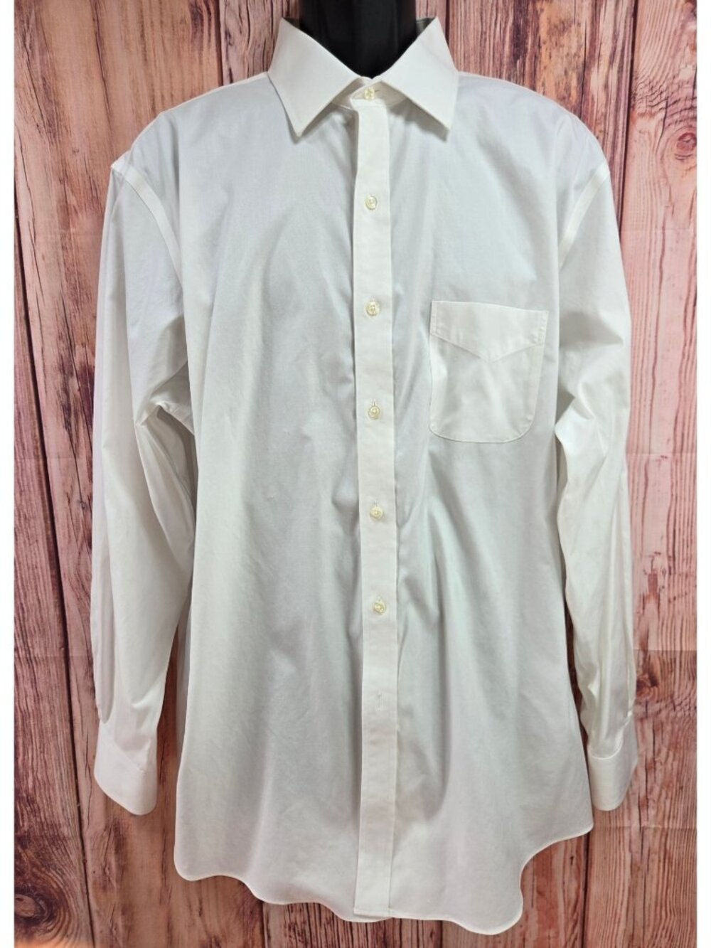 Brooks Brothers Regent White Dress Shirt 17.5/35 Non-Iron Stretch Supima Cotton
